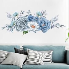 1 Set Blue Peony Flower Wall Stickers Home Room Decor Mural Art-Decals Gift
