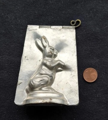 Alte Schokoladenform kl. Hase Osterhase Konditor Backform zum Aufklappen Ostern - Bild 1 von 4