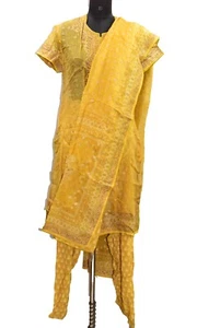 VESTIDO COMPLETO VINTAGE RITU KUMAR FESTIVAL ZARI BORDADO PATRÓN DUPATTA SALWAR - Imagen 1 de 17