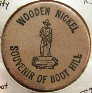 Recuerdo de colección de Boot Hill Dodge City, KS madera níquel - token Kansas #2 - Imagen 1 de 2