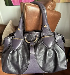 TENTAZIONE DUE Italy Black Leather Handbag,Shoulder Bag, Purse Overnight - Picture 1 of 12