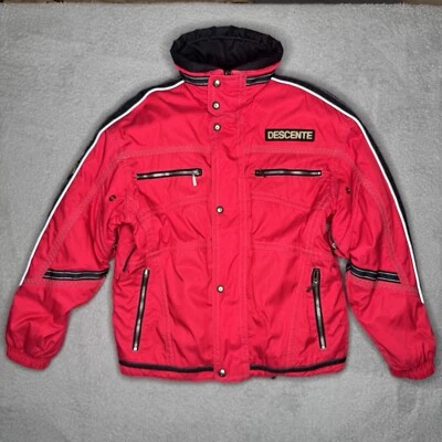 Vintage Descente Ski Jacket Mens Medium Red Snowboard Winter Coat Full Zip Parka - Image 1 of 4