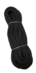 12mm Black Double Braid On Braid Polyester x 20 Metres, Dock Lines Marine Anchor - Picture 1 of 1