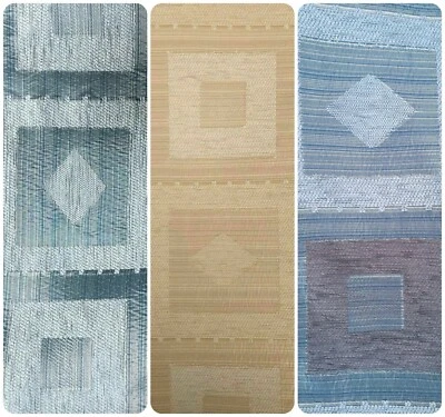 FABRIC DIRECT ONLINE Diamond & Squares 2 Tone Pattern Curtain Upholstery Fabric Material 137cm wide