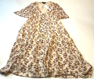 NWT Piper & Scoot Womens Fit Flare Dress Milo Floral Maxi Short Sleeve - M - Picture 1 of 24