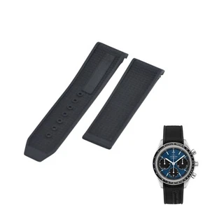 Correa de reloj de goma negra de 22 mm para Omega SpeedMaster 326.32.40.50.03.001 - Imagen 1 de 7