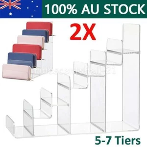 5/7 layers Acrylic Wallet Display Stand Holder Handbag Purse Cosmetic Racks AUS - Picture 1 of 11