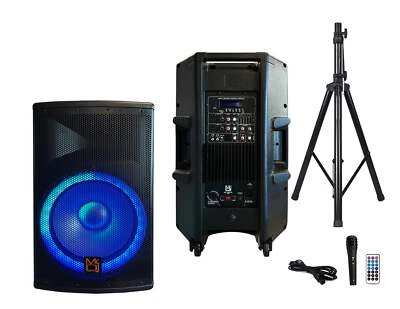 Alto-falante de karaokê Bluetooth ativo MR DJ PBX4500LED 15" 2 vias PA DJ 4500W - Imagem 1 de 4