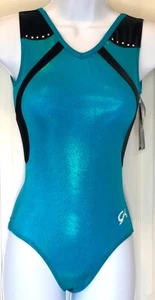 GK FROZEN HEART ADULT X-SMALL SEAGLASS FOIL SWAR JA TANK GYMNASTIC LEOTARD AXS - Picture 1 of 9