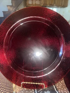 2 grandi piatti in vetro rosso rubino leggi - Foto 1 di 5