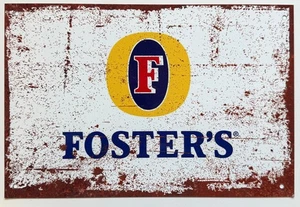 Letrero publicitario de metal estilo vintage, Fomters Beer, 10,5x7 pulgadas [FOST1] - Imagen 1 de 1