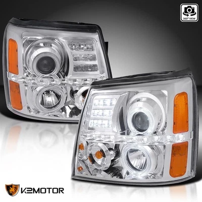 Fits 2002-2006 Cadillac Escalade LED Halo Projector Headlights Headlamps 02-06 Foto 1 de 4