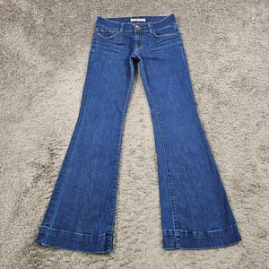 J Brand Jeans Womens 27 Bell Bottom Low Rise Dark Wash Stretch Denim USA 27x32 - Picture 1 of 13