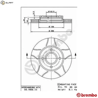 2x BRAKE DISC 09.7806.75 FOR FORD AUSTRALIA MAZDA EYDE 1.8L EDDBN4JB 2.0L 4cyl - Image 1 of 4