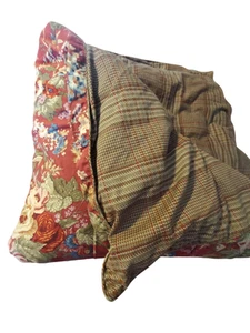 Chaps Summerton comforter blanket size queen reversible floral houndstooth - Picture 1 of 7