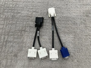 (2) DMS-59 to Dual DVI adapter Y cable splitter & VGA Female, DVI-I Female PC - Picture 1 of 8