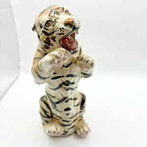 Vintage Ceramic Standing Rampant Tiger Figure Sculpture 8.5" MCM Decor READ - Picture 1 of 14