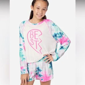 Justice Sleep Graphic & Patterned Raglan Pajama Long Sleeve Top size Large - Picture 1 of 11