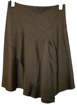 NEW QUALITY  WAREHOUSE BROWN PIN STRIPE SKIRT  SIZE 10 #  937* - Image 1 of 3