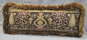 NEW Fringed Pillow made w Ralph Lauren Rutherford Park Tapestry Fabric 21x8 NEW - Picture 1 of 2