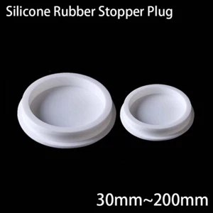 30mm~200mm Round Silicone Rubber Stopper Plug Blanking Pipe Inserts Bung White - Picture 1 of 9