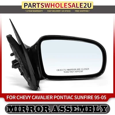 Passenger Manual Mirror for Chevy Cavalier Pontiac Sunfire 1995-2005 22728847 - Image 1 of 4