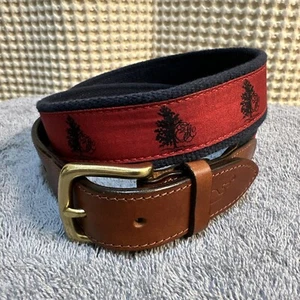 Vineyard Vines By Shep Ian Canvas Club Belt Size 34 Mens Adjustable Brass Buckle - Picture 1 of 18