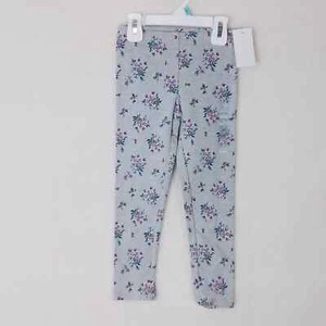 OshKosh Cotton Blend Leggings Size 5 in Gray w/ Floral Print - Picture 1 of 10