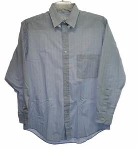 Camisa para hombre Claiborne manga larga con botones azul a rayas talla 16 32-33 - Imagen 1 de 7