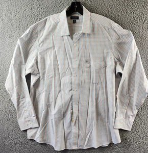 Club Room Regular Fit Performance Dress Shirt Men's 17.5 (36-37) White Multi L/S - Picture 1 of 14