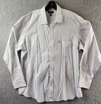 Camisa de vestir Club Room de rendimiento de ajuste regular para hombre 17,5 (36-37) blanca multi L/S Foto 1 de 4