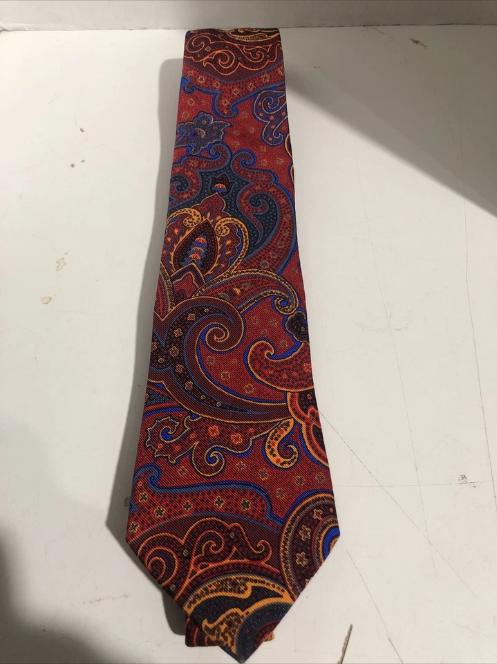 Corbata Braemore roja azul cachemira Canadá usada en excelente estado Foto 1 de 3