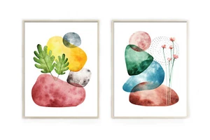 Abstrakte florale Wandbilder, Abstrakte Wanddeko, Wohnzimmer Wandbilder - Bild 1 von 8