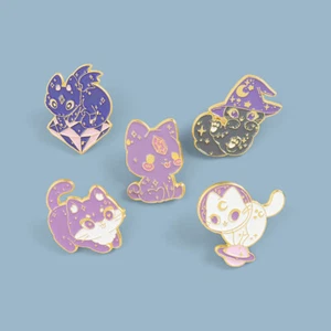 Creative Wizard Cat Enamel Lapel Badge Collar Pin Corsage Brooch Jewelry Gift - Picture 1 of 17