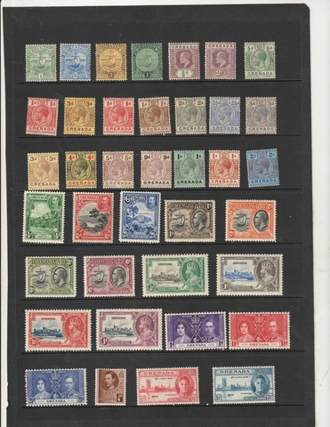 Granada British Colony Collection of 63 KEVII to KGVI 1902 /1951 Cat. value $130 Cover