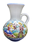 1950s Signed Hank Norway Art Pottery Vase Dancing Couple Norske Mountain Village