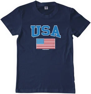 Threadrock Kids USA Text and American Flag Youth T-shirt Patriotic Pride - Picture 1 of 8