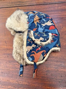 Childrens Place Trapper Hat Size Large (4T-5T) Dinosaurs NWT Winter Warm Soft - Picture 1 of 12