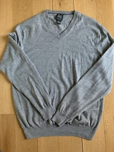 JOSEPH A BANK XXL Sweater Gray 100% Merino Wool V Neck Traveler Collection - Picture 1 of 6