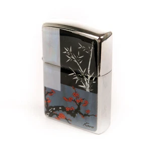 Inlay Mother of Pearl Handmade Four Noble Ones Design Cigarette Tabacco Lighter - Picture 1 of 10