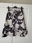 Hm Womens Ladies Skirt Size 8 Black Floral Knee Lenght AE
