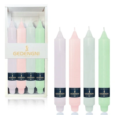 Paquete de 8 velas cónicas de Navidad - candelabros de cena sin perfume sin goteo de 9 pulgadas Foto 1 de 4