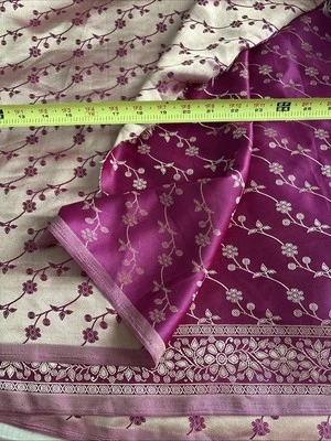 Multicolor Silky Satin Sewing Dressmaking Burgandy Gold Material 1 Yd  5 Avail - Image 1 of 3