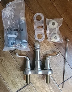 Moen 2-Handle 4" Centerset Bathroom Faucet Brushed Nickel Muirfield 8439CBN Open - Picture 1 of 12