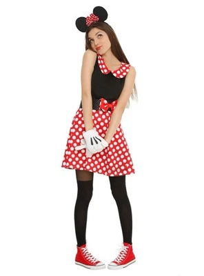 Minnie Mouse 3PC Dress, Headband And Gloves Adult  Cosplay Costume Sz Large-Read - Image 1 of 4