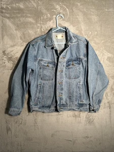 Wrangler Denim Jacket Medium Oversized Blue Jean Jacket Classic Vintage Style - Picture 1 of 6