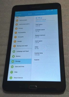 Samsung Galaxy Tab E SM-T377A 16 GB AT&T Negro -Sin cable de alimentación - LEER* Foto 1 de 4