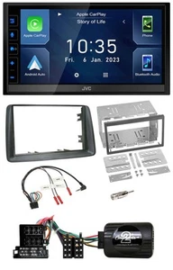 JVC DAB Bluetooth Lenkrad USB 2DIN Autoradio für Fiat Panda 2004-2007 grau - Bild 1 von 12