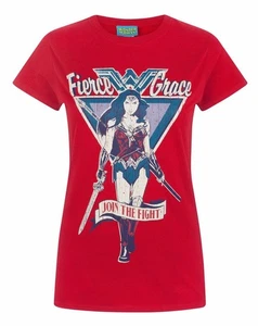 DC Comics Red Wonder Woman Short Sleeved T-Shirt Womens - Picture 1 of 8