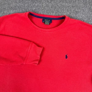 Polo Ralph Lauren Thermal Shirt Mens 2XL Red Long Sleeve Waffle Preppy Knit Y2K - Picture 1 of 7